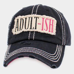 ADULT-ISH Distressed Denim Baseball Cap